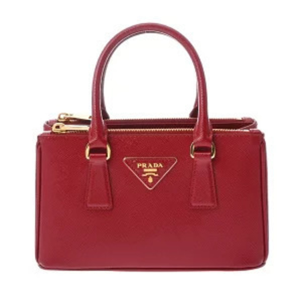 Prada Galleria Bag Red Patent Vernis Saffiano Leather Handbag